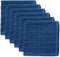 DII Basic Terry Collection Solid Windowpane Dishcloth Set, 12x12, Blue, 6 Piece