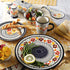 Gibson Elite Hand-Painted Dinnerware Set, 4-Section Tidbit Dish w/Metal Rack, Luxembourg