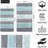 Chardin Home Cordural Stripes Bath Mat, Set of 2 Bath Rugs (17 Inches x24 Inches & 21 Inches x34 Inches) | Non Slip Bathroom Rug, Machine Washable, Plush, Highly Absorbent | Mint Green & Grey