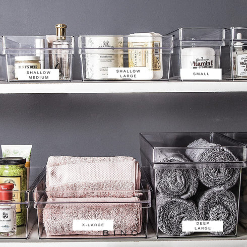 BINO | Plastic Storage Bins, Medium | THE HANDLER COLLECTION | Multi-Use Organizer Bins | Built-In Handle | BPA-Free | Pantry Organization | Home Organization | Fridge Organizer | Freezer Organizer
