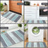 Chardin Home Cordural Stripes Bath Mat, Set of 2 Bath Rugs (17 Inches x24 Inches & 21 Inches x34 Inches) | Non Slip Bathroom Rug, Machine Washable, Plush, Highly Absorbent | Mint Green & Grey