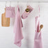 DII 100% Cotton Solid Chambray Kitchen Set, Oven Mitts, Rose, 2 Piece