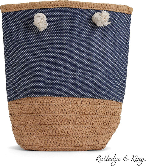 Rutledge & King Wine Bag - Wine Purse - Wine Gift Bag - Straw Wine Bag - Wine Caddy - Wine Tote for Wine Bottles - Wine Gift Basket - Wine Carrying Bag - Reusable Wine Bag (Waverly, 1)
