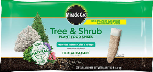 Miracle-Gro Tree & Shrub Plant Food Spikes, 12 Spikes/Pack