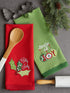 DII Christmas Dishtowel Collection Embellished, 18x28, Jingle for Joy, 2 Piece