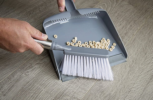 Evriholder Sophisti-Clean Stainless Steel Dustpan and Brush, Silver
