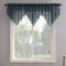 No. 918 Erica Crushed Texture Sheer Voile Beaded Ascot Rod Pocket Curtain Valance, 51 in x 24, Teal