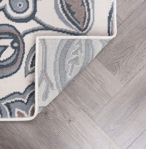 Emmalyn Transitional Floral Cream Scatter Mat Rug, 2' x 3'