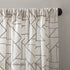 Archaeo Fragmented Geometric Embroidery Mid-Century Modern Natural Blend Curtain, 50 in x 84 in Panel, Gray/Linen