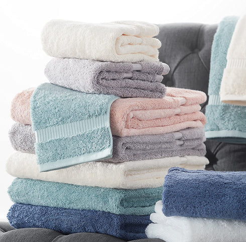Amazon Brand Pinzon Organic Cotton Hand Towels, Set of 6, Marble Grey