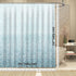 LYNXTEX Teal Blue Shower Curtain - Polyester Fabric Waterproof Weighted Hem Farmhouse Boho Shower Curtain Set with 12 Hooks for Bathroom Decor 72 X 72 Inch - Ombre Damask