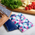 Cool Coolers by Fit + Fresh, Reusable Soft Ice Packs for Baby Bags, Flexible Bottle Ice Pack & Breastfeeding Essentials, Perfect for Breastmilk Storage, 2PK, Berry Geo & Navy