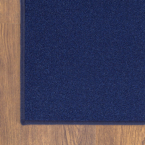 Sweet Home Stores Sweethome Collection Solid Design Rubberback Runner Rug, 2'3" x 6', Navy