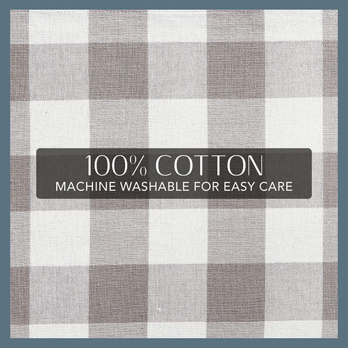 Elrene Home Fashions Farmhouse Living Buffalo Check Placemat Set of 4, 13" x 19", Gray/White 4