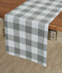 Solino Home Buffalo Check Table Runner 14 x 72 Inch Grey and White Plaid Table Runner Natural Fabric Handcrafted from 100% Pure Linen European Flax