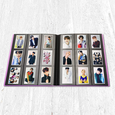 Sentinol Photocard Holder Book Album - Hold 360 Cards Bounded Thick Sleeves, Photocard Holder Kpop 9 Pocket Photo Album for Polaroid Pictures, Trading Cards, Instant Camera Picture (Pink, 1 Pack)