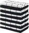 Utopia Towels Kitchen Towels, Pack of 12, 15 x 25 Inches, 100% Ring Spun Cotton Super Soft and Absorbent Black Dish Towels, Tea Towels and Bar Towels