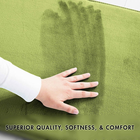 Genteele Bath Mats for Bathroom Non Slip - Green 17" x 24" Memory Foam Bathroom Rugs - Quick Dry Bath Mat
