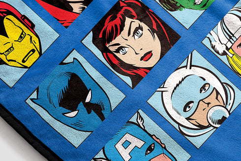 Marvel Comics Avengers Throw Blanket - Measures 46 x 60 inches, Kids Bedding Features Captain America, Black Panther, & Doctor Strange - Fade Resistant Super Soft Fleece (Official Marvel Product)