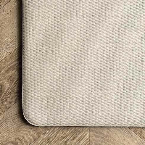 nuLOOM Casual Braided Anti Fatigue Kitchen or Laundry Room Comfort Mat, 20" x 42", Ivory