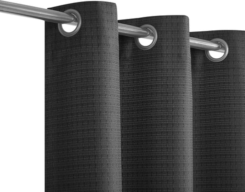 Sunclipse Foley Solid Darkening Grommet Window Curtain Drapes for Bedroom/Living Room/Kitchen/Bathroom, Light and Noise Reducing Thermal Insulated (2 Panels, Each 42 W x 63, or 84 L), Black