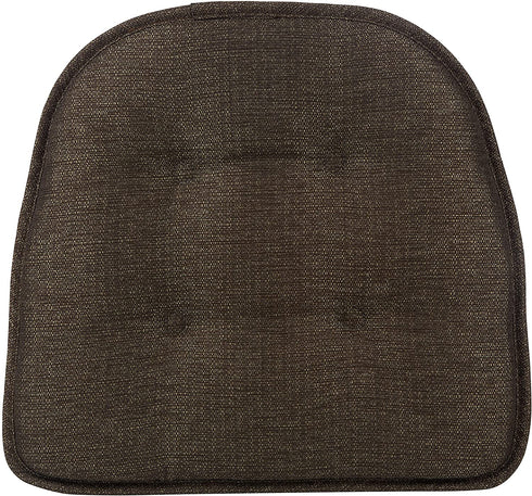 Klear Vu Omega Gripper Tufted Furniture Safe Non-Slip Dining Chair Cushion, Chestnut, 4-Pack