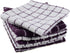 DII Basic Terry Collection Windowpane Dishcloth Set, 12x12, Eggplant, 6 Piece