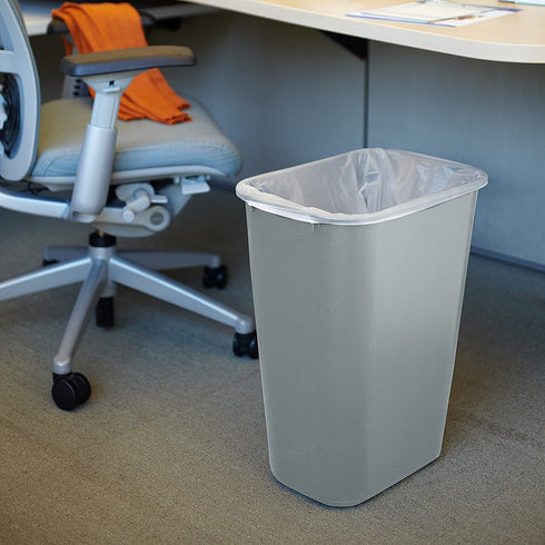 Rubbermaid Commercial Products Fg295700Gray Plastic Resin Deskside Wastebasket, 10 Gallon/41 Quart, Gray