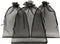 Ankirol 100pcs Sheer Organza Favor Bags 8 X 12" Large Organza Drawstring Bags (black)