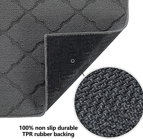 Indoor Doormat Front Door Mat Non Slip Rubber Backing Super Absorbent Mud and Snow Inside Dirts Trapper Mats Entrance Machine Washable Door Rug Shoes Scraper - Grey, 20" x 32"