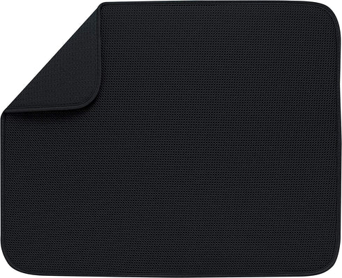 S&T INC. Absorbent, Reversible XL Microfiber Dish Drying Mat for Kitchen, 18 Inch x 24 Inch, Black Galaxy Mesh