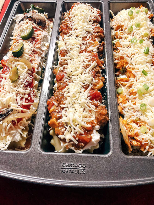 Chicago Metallic - 26783 Chicago Metallic Professional Lasagna Trio Pan, 12 by 16 by 3", Silver