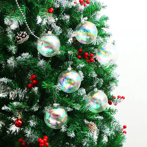 Joiedomi 12 Pcs 80mm/ 3.15'' Christmas Ball Ornaments Set with Chrome Effect, Shatterproof Christmas Ball Ornaments Clear Plastic Ornaments for Christmas Holiday, Party Decorations, Tree Ornaments