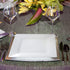 White Square Plates Set by Oasis Creations 10" - 50 count - Premium Hard White Disposable Plastic - Disposable and Reusable - Salad Plate - Appetizer Plate - Dinner Plate - Party Plate Set