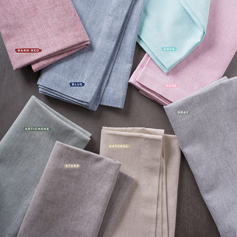 DII 100% Cotton Solid Chambray Kitchen Set, Oven Mitts, Rose, 2 Piece