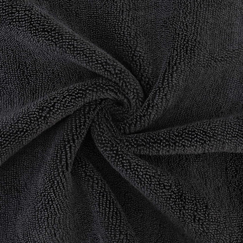 Polyte Premium Microfiber Cleaning Towel,16 x 16 in, 12 Pack (Black)