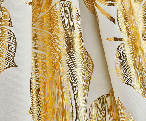 NeatBlanc Pack of 4 Decorative Throw Pillow Case Cushion Cover Gold Stamping Leaves 18 x 18 inches 45 x 45 cm for Couch Bedroom Car