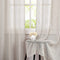 Central Park Linen Semi Sheer Curtain White GEO Cross Embroidery Panels Linen Texture Rod Pocket Window Treatment Drape Sets for Living and Bedroom Farmhouse 63 inches Long, 2 Panels, Linen