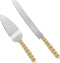 Homi Styles wedding cake knife and server set | Elegant Gold Color With Beaded Handles & Premium 420 Stainless Steel Blades | Cake & Pie Serving Set For Wedding Cake, Birthdays, Anniversaries, Parties
