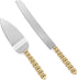 Homi Styles wedding cake knife and server set | Elegant Gold Color With Beaded Handles & Premium 420 Stainless Steel Blades | Cake & Pie Serving Set For Wedding Cake, Birthdays, Anniversaries, Parties