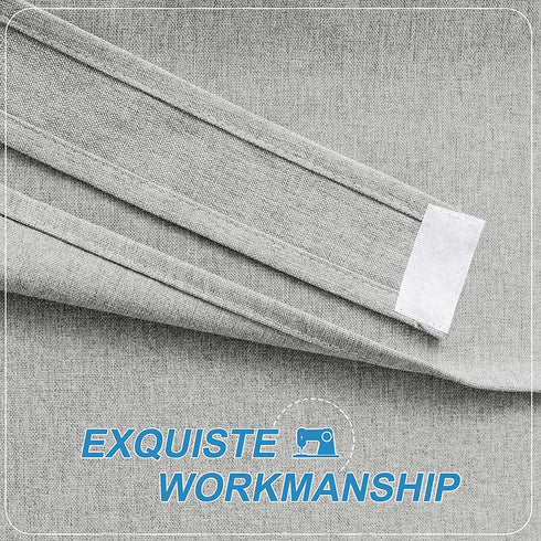 RYB HOME Privacy French Door Curtains, Rich Linen Texture Room Darkening Door Window Curtains and Drapes Thermal Insulated Tricia Door Blinds for Patio Door Doorway, W26 x L69 inch, 1 Panel, Gray
