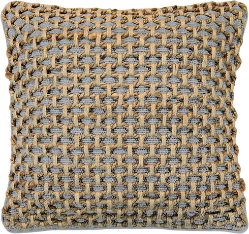 Boho Living Jada Decorative Throw Includes Accent Pillow Cover and Insert | Premium Woven Design | Living Room Décor, 20 in x 20 in, Grey