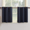 No. 918 Montego Grommet Textured Kitchen Curtain Tier Pair, 56" x 36", Navy Blue