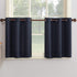 No. 918 Montego Grommet Textured Kitchen Curtain Tier Pair, 56" x 36", Navy Blue