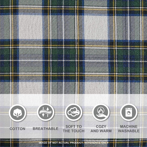 Comfort Spaces Cotton Flannel Breathable Warm Deep Pocket Sheets With Pillow Case Bedding, Twin, Scottish Plaid Green