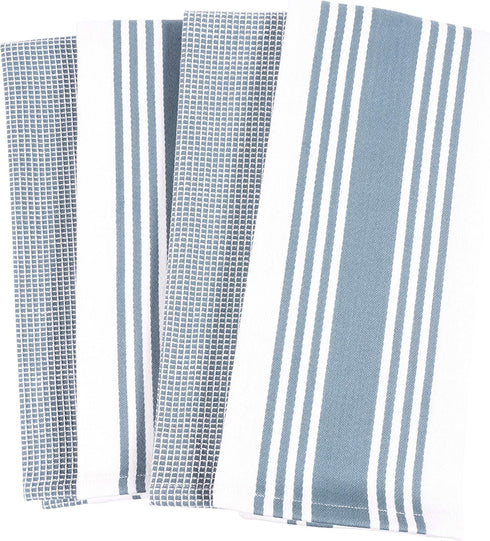 KAF Home Kitchen Towels, Set of 4 Absorbent, Durable and Soft Towels | Perfect for Kitchen Messes and Drying Dishes, 18 x 28 Inches, Blue