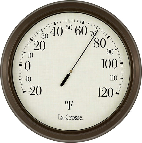 LaCrosse 104-108 8" Analog Round Dial Thermometer, 8", Brown
