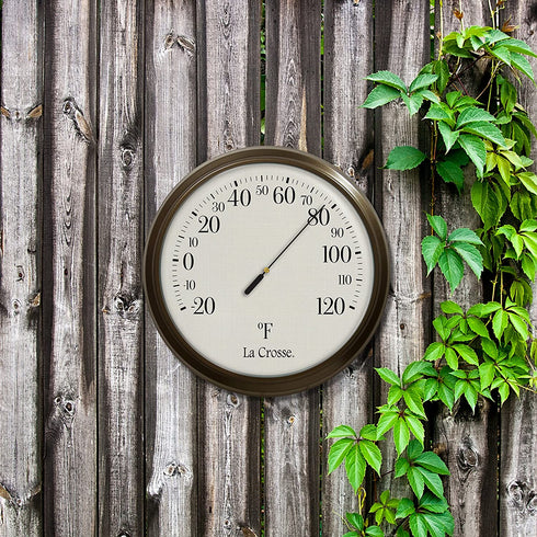 LaCrosse 104-108 8" Analog Round Dial Thermometer, 8", Brown