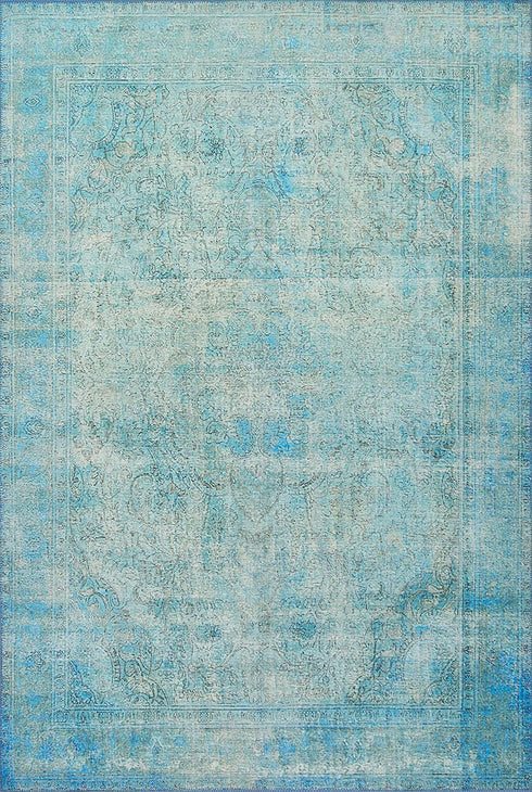 Loloi II Loren Collection LQ-08 Aqua, Traditional 2'-3" x 3'-9" Accent Rug