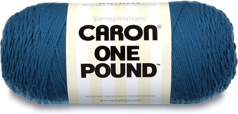 Caron One Pound Solids Yarn, 16oz, Gauge 4 Medium, 100% Acrylic - Ocean- For Crochet, Knitting & Crafting ( 1 Piece )